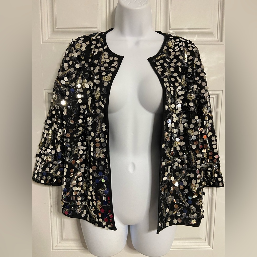 LULAROE Black Sequined STELLA  Black Blazer